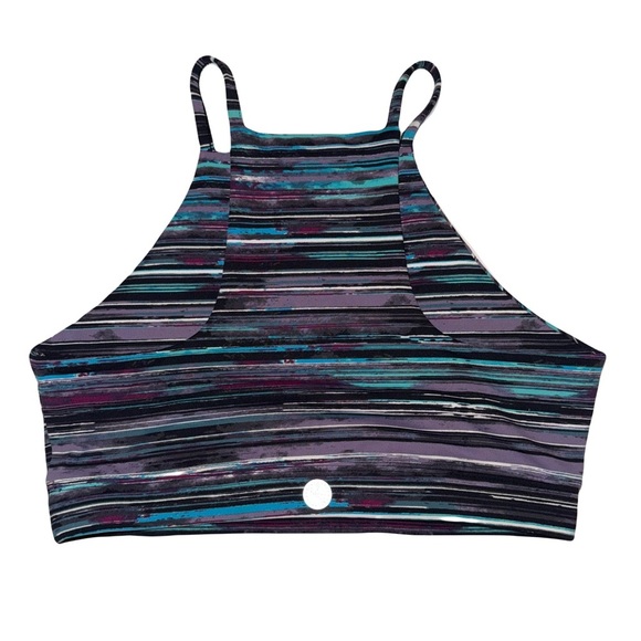 Threads 4 Thought Striped Thin Strap Crop Top /Sports Bra Med Orig $50 - Picture 2 of 5